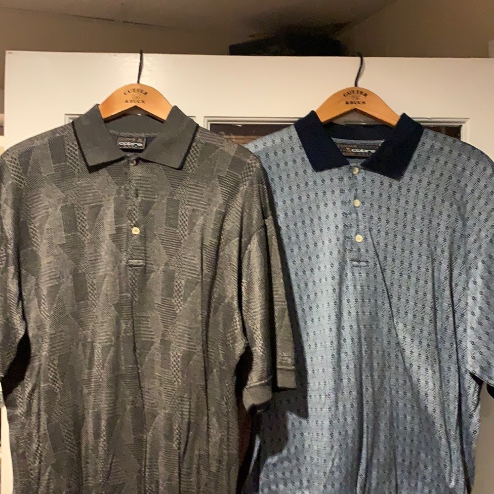 Two polo golf shirts made by Como Sport by Cobra Golf. Made in Italy.